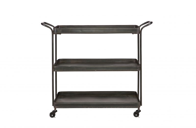 TEA TROLLEY METAL BLACK     - CAFE, SIDETABLES