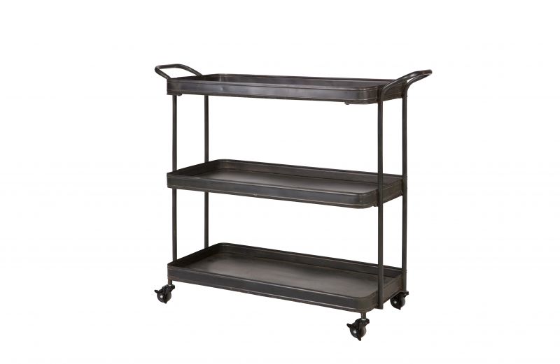 TEA TROLLEY METAL BLACK     - CAFE, SIDETABLES