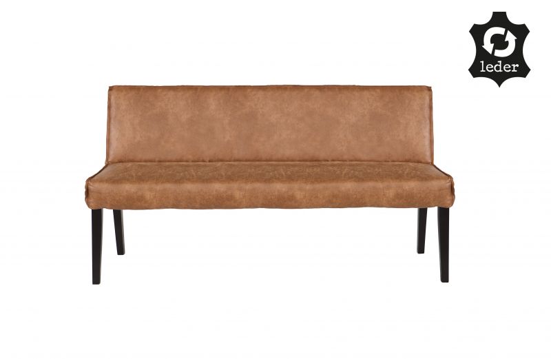 RD RECYCLE LEATHER DINNER BENCH COGNAC   - BENCHES