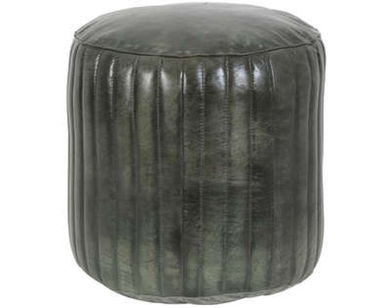 POUF GREEN LEATHER - CHAIRS, STOOLS POUF GREEN LEATHER - CHAIRS, STOOLS