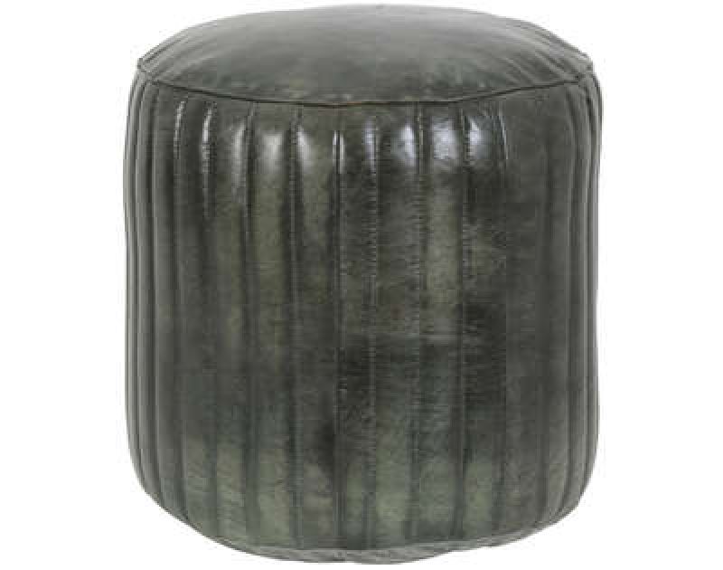 POUF GREEN LEATHER - CHAIRS, STOOLS