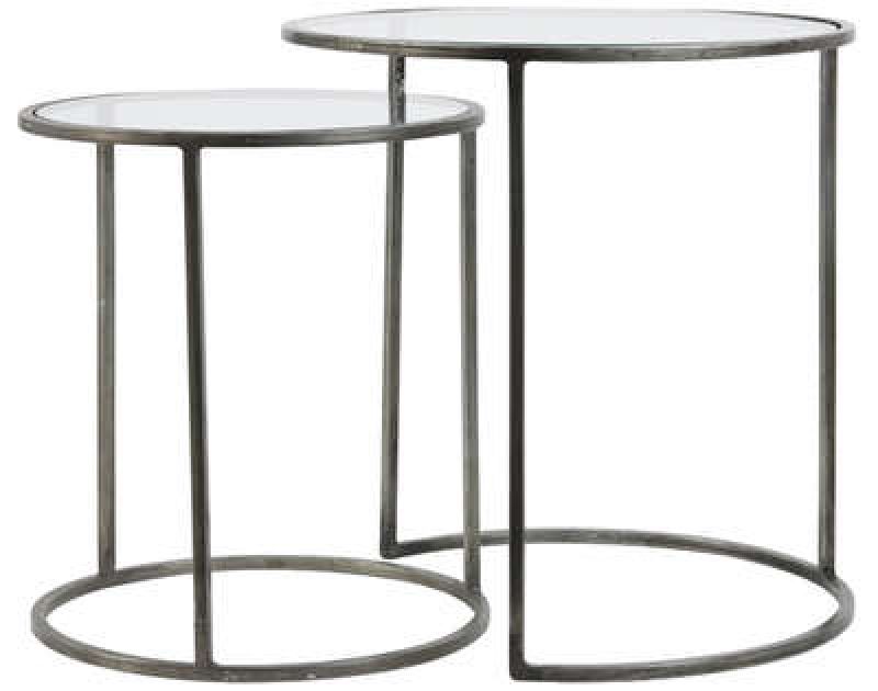 GLASS TOP ZINK FRAME SIDETABLE 2 SIZES - CAFE, SIDETABLES GLASS TOP ZINK FRAME SIDETABLE 2 SIZES - CAFE, SIDETABLES