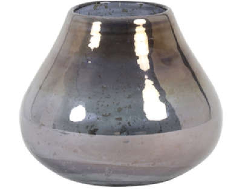 VASE GLASS STONE FINISH BLUE 12