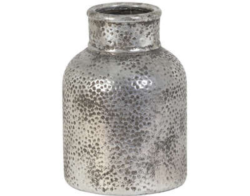 VASE CERAMICS HAMMERED SILVER