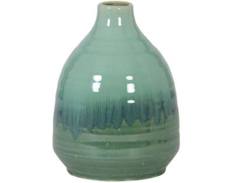 VASE CERAMICS TURQUOISE BOTTLE      - POTS, VASES