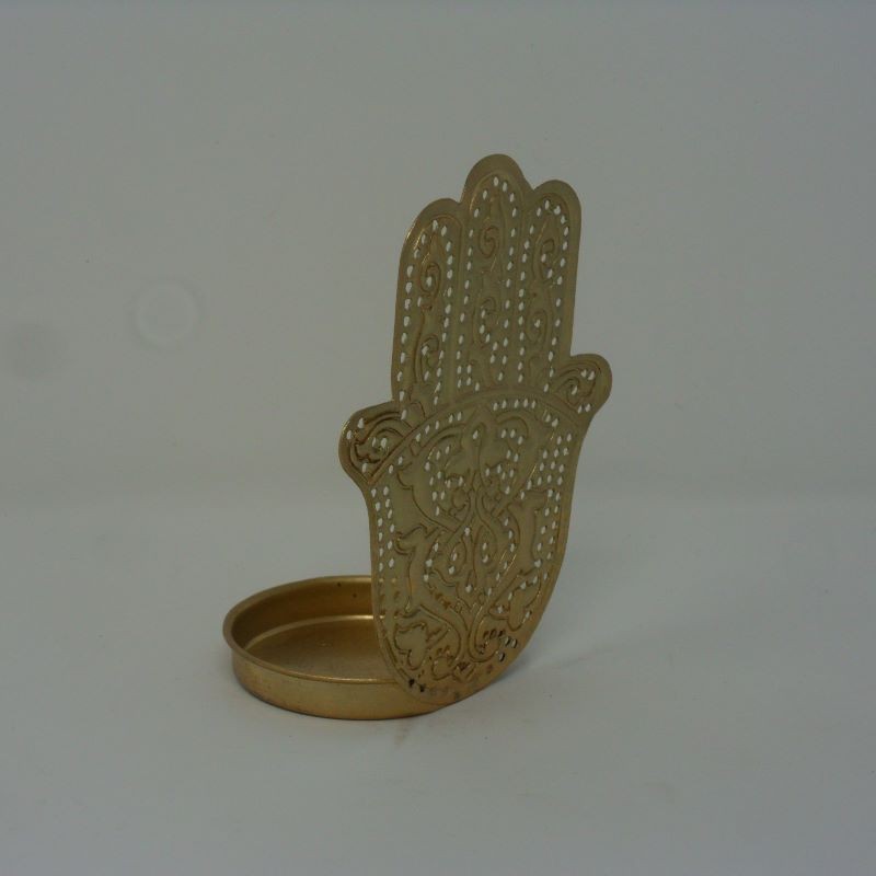 WAX HOLDER HAND SINGLE GOLD