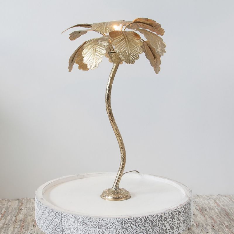 TABLE LAMP PALM TREE SMALL GOLD - TABLE LAMPS