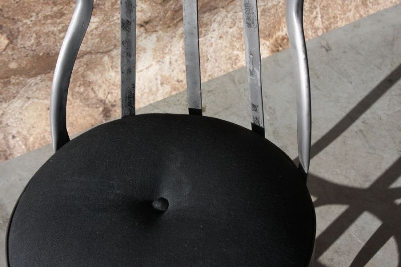METAL DINING CHAIR CINK UPHOLSTERY - CHAIRS, STOOLS