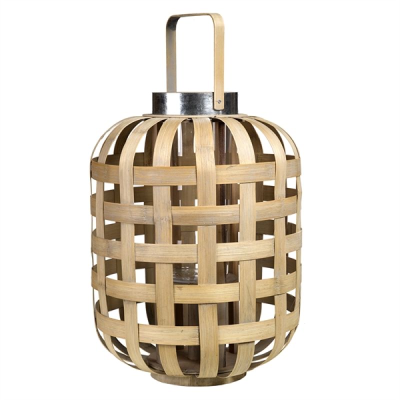 NATURAL BAMBOO LANTERN    - CANDLE HOLDERS