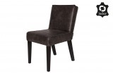 RD RECYCLE LEATHER DINING CHAIR BLACK - CHAIRS, STOOLS