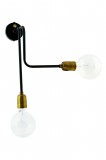 WALL LAMP 2 ARMS MLK BRASS BLACK - WALL LAMPS