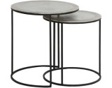 METAL SIDETABLE SET OF 2 RAW NICKEL     - CAFE, SIDETABLES