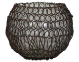 TEALIGHT BALL RUSTY WIRE    - CANDLE HOLDERS