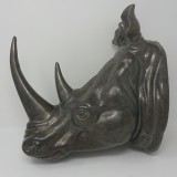 WALL DECO RHINO HEAD CERAMICS