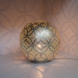 TABLE LAMP BALL CRC BRASS SILVER PLATED - TABLE LAMPS