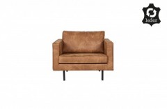 RD RECYCLE LEATHER ARMCHAIR COGNAC    - CHAIRS, STOOLS