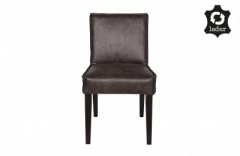 RD RECYCLE LEATHER DINING CHAIR BLACK    - CHAIRS, STOOLS
