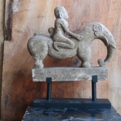 STONE ELEPHANT STATUE 40CM 