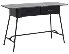 METAL ANTIQUE BLACK DESK TWO DRAWERS 