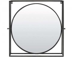 ROUND MIRROR WITH SQUARE FRAME BRONZE 65 