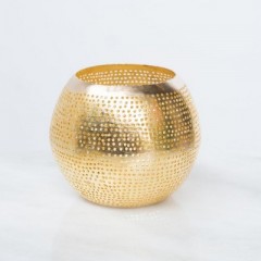 WAX HOLDER BALL FLSK GOLD 