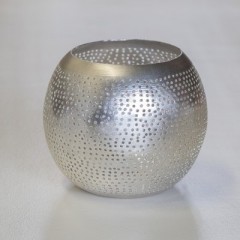 WAXHOLDER BALL FLSK BRASS SILVER PLATED 