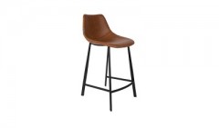 COUNTER STOOL BLACK VINTAGE PU LEATHER    - CHAIRS, STOOLS